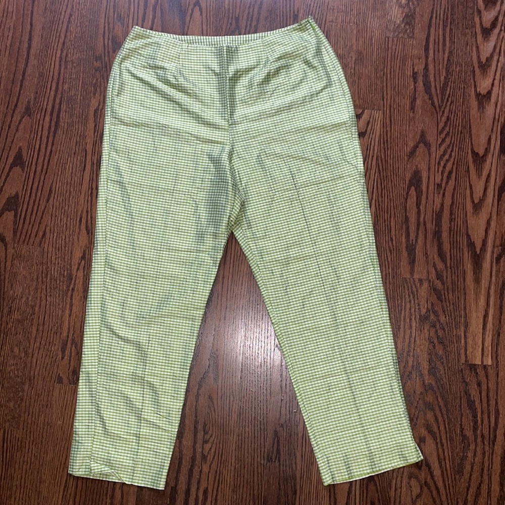 VINTAGE 90s SPRING Pastel Green 100% silk pants - Picture 3 of 3